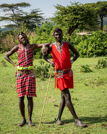Male Maasai Villagers near Ololaimutiek
