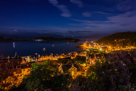 Oban at Night from McCaig's Tower