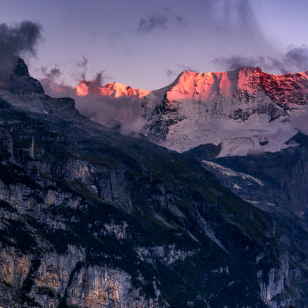 Alps Sunset from Murren Switzerland