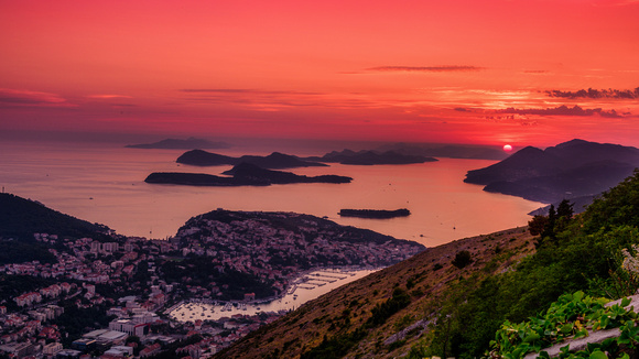 Adriatic Sea Sunset from  Mount Srđ - Dubrovnik