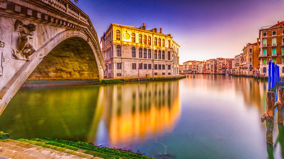 Rialto Bridge in Venice Italy at Dawn