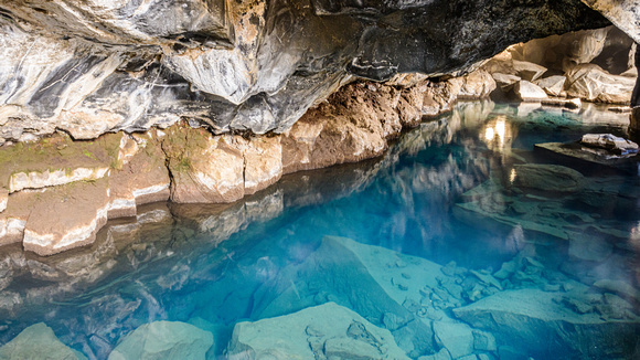 Grjótagjá Thermal Cave near Lake Mývatn.
