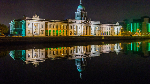 The Custom House and River Liffey at Night