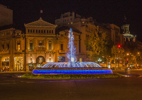 Night Fountain on Passeig de Gracia