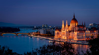 Hungarian Parliament Building and the Danube River from the Palace