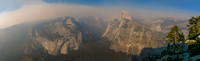 Panorama from Glacier Point - Smoke from forest fires- Yosemite National Park