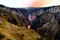 Fire over the Lower Falls, Yellowstone River - Yellowstone National Park Wyoming