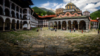 Rila Monastery Courtyard and "Nativity of the Virgin Mother" Church