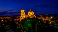 St. Alexander Nevsky Cathedral at Night from Sense Hotel Rooftop Bar