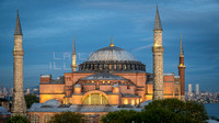 Hagia Sophia Grand Mosque at Dusk from the roof of the Adamar Hotel