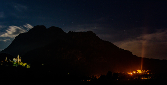 Neuschwanstein and Hohenschwangau Castles at Night