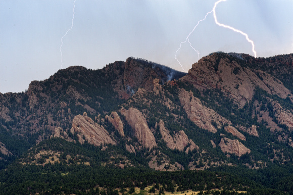 Lightning Strikes over the Flatirons - Boulder, Colorado