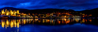 Conwy and Conwy Castle Panorama at Twilight