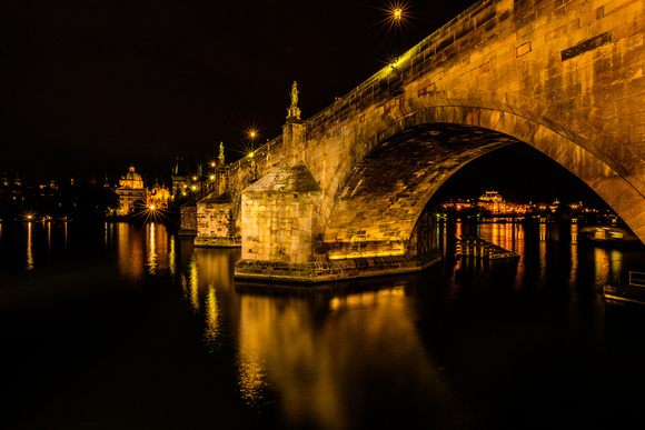 Charles Bridge and Prague at Night