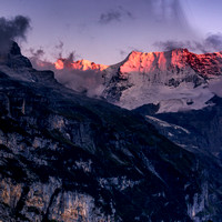 Alps Sunset from Murren Switzerland