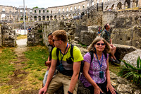Norene, Bryan and Gillian at the Pula Roman Amphitheater