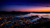 Bergen at Dusk from top of Mount Floyen