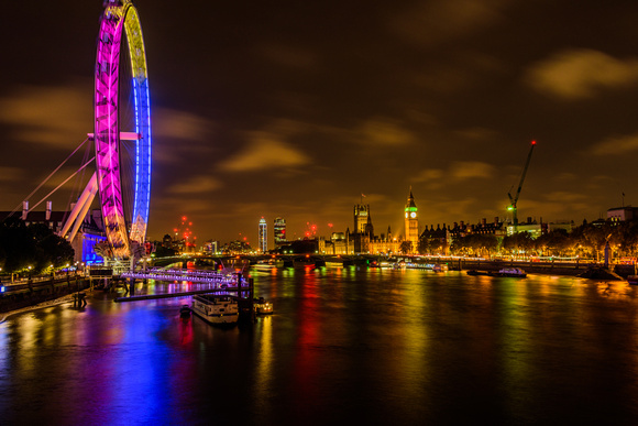 London Eye and London, England Panorama