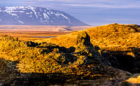 Iceland Landscape at Dawn near Settlement of Skútustaðir
