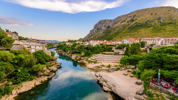 Mostar from top of Old Bridge