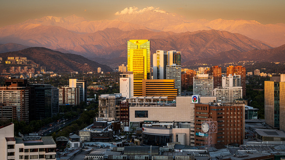 Santiago skyline from the Mandarin Oriental Hotel