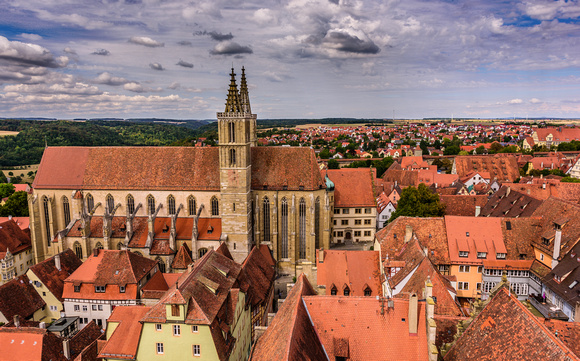 Rothenburg and St. Jakob's Church from top of Town Hall Tower